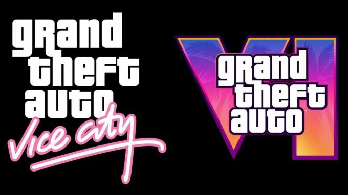GTA Vice City vs GTA VI logotyp