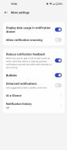 Opções de notificação e barra de status - avaliação do OnePlus 11