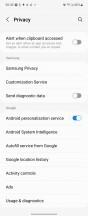 კონფიდენციალურობის დაფა - Samsung Galaxy Z Flip4 მიმოხილვა